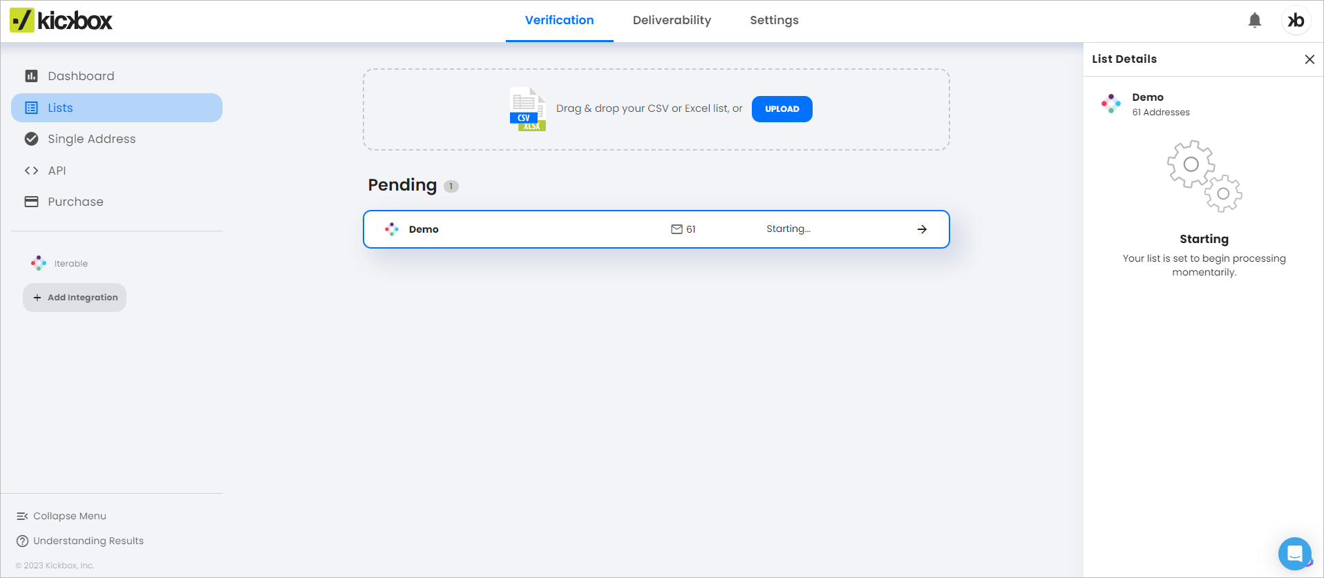 Analyzing lists in Kickbox