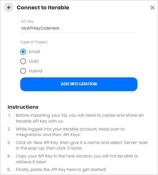 Selecting your project type