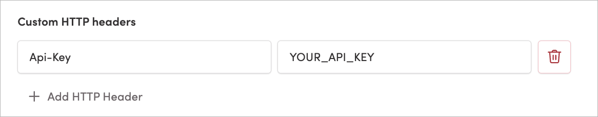 Adding a custom header for an API Key