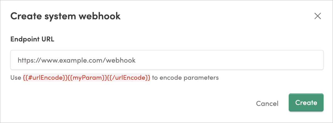 Creating a system webhook