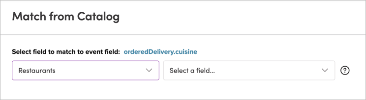 Selecting the corresponding catalog