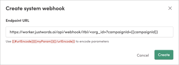 Setting up a system webhook