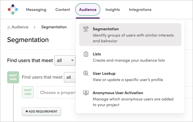 The Audience tab