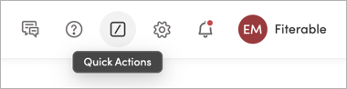 The Quick Actions icon