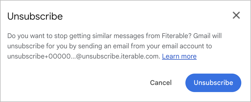 Gmail unsubscribe confirmation