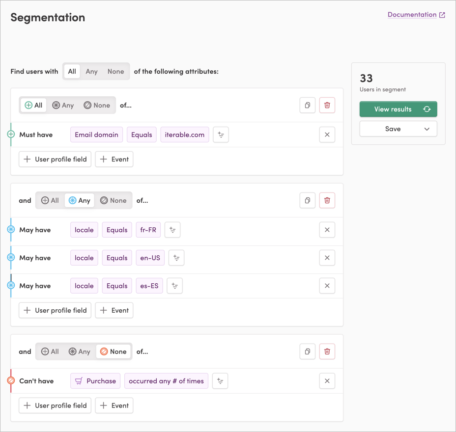 Iterable's Segmentation tool