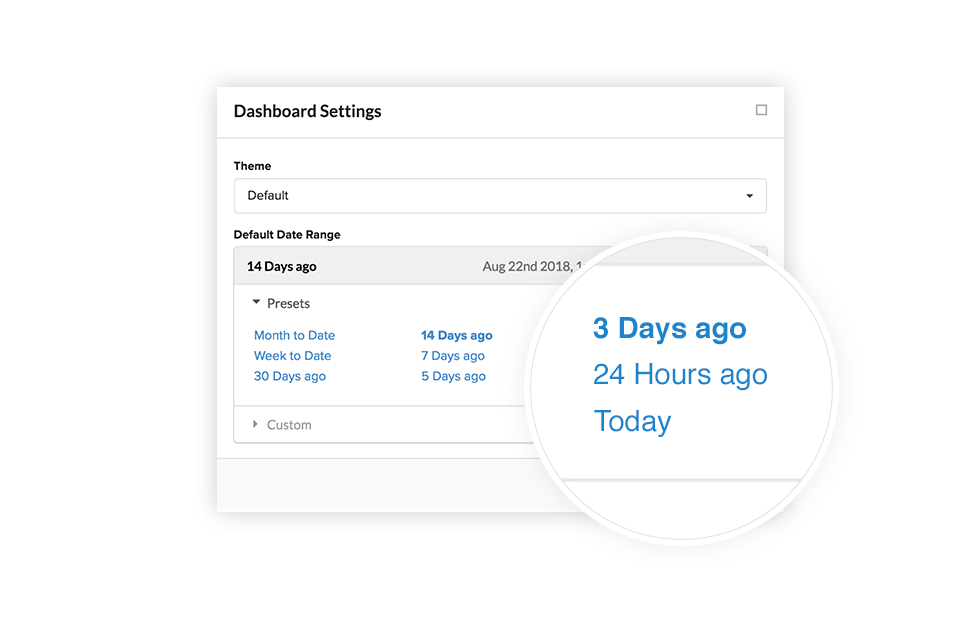 Iterable dashboard settings