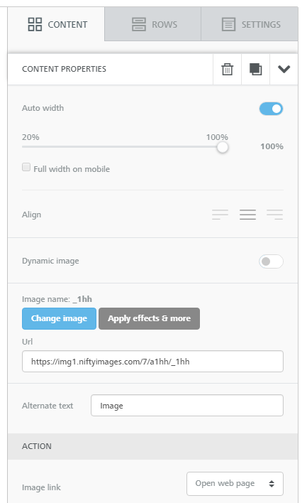 Adding a NiftyImages image URL to Iterable