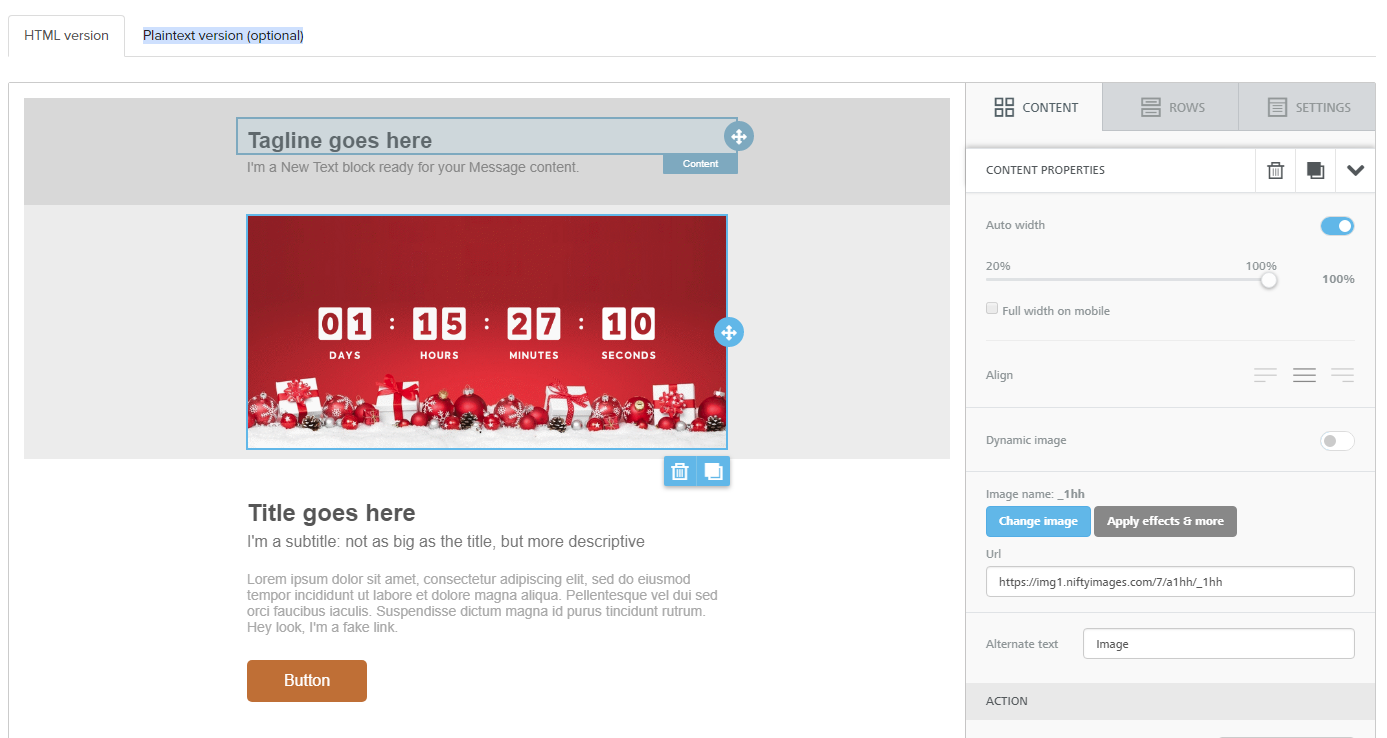 An image from NiftyImages loading in Iterable