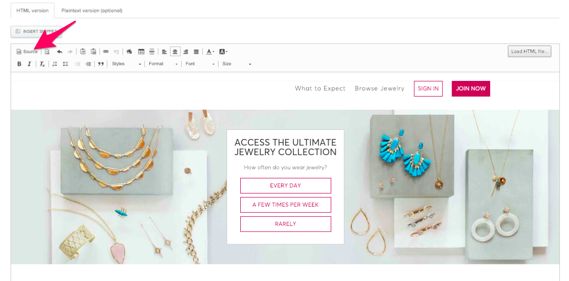 Email template in Iterable