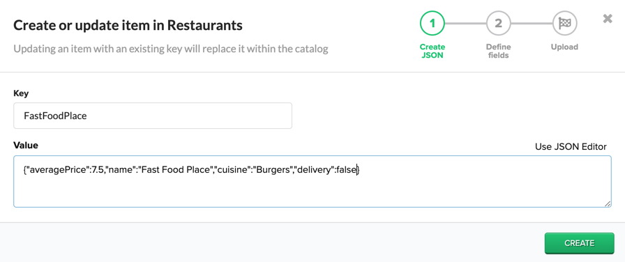 Catalog item text editor