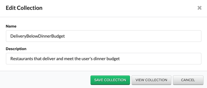 Editing a collection's name and description