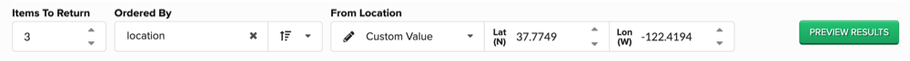 Ordering by location