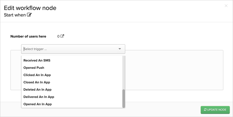 Triggering a journey with in-app message or inbox events