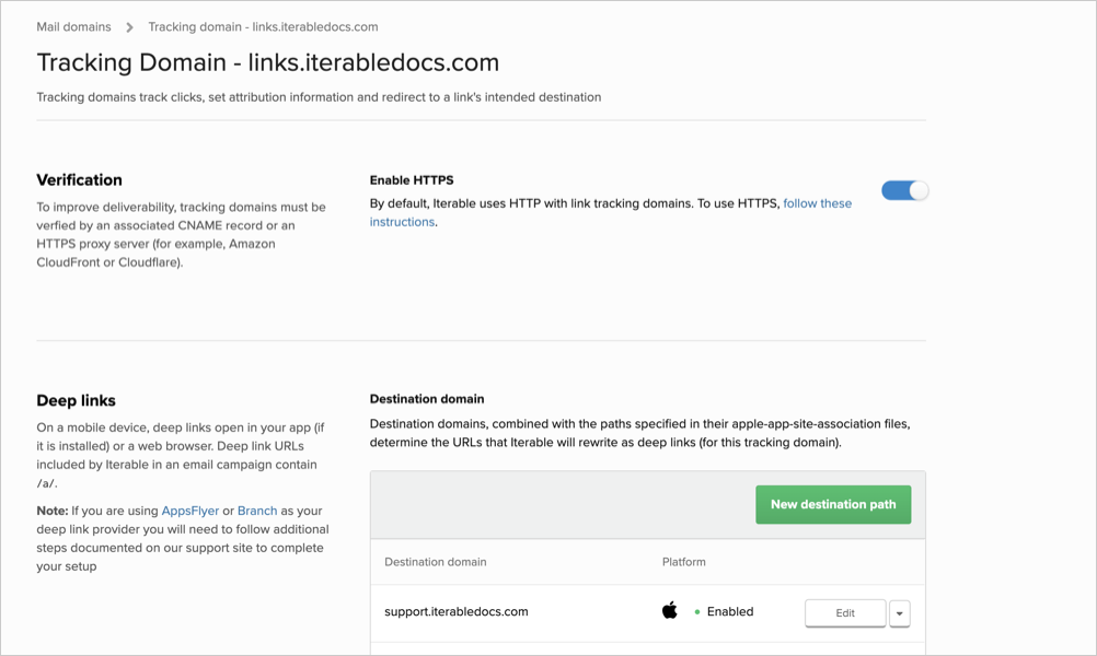 Tracking domain details