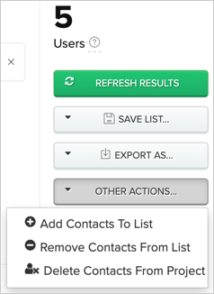 Delete Contacts from Project option
