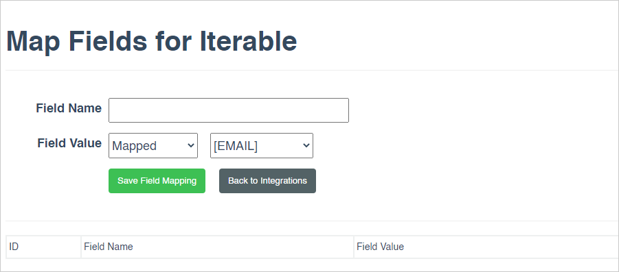 Modifying field mappings