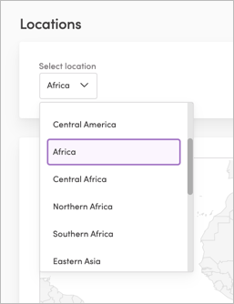 Selecting a region