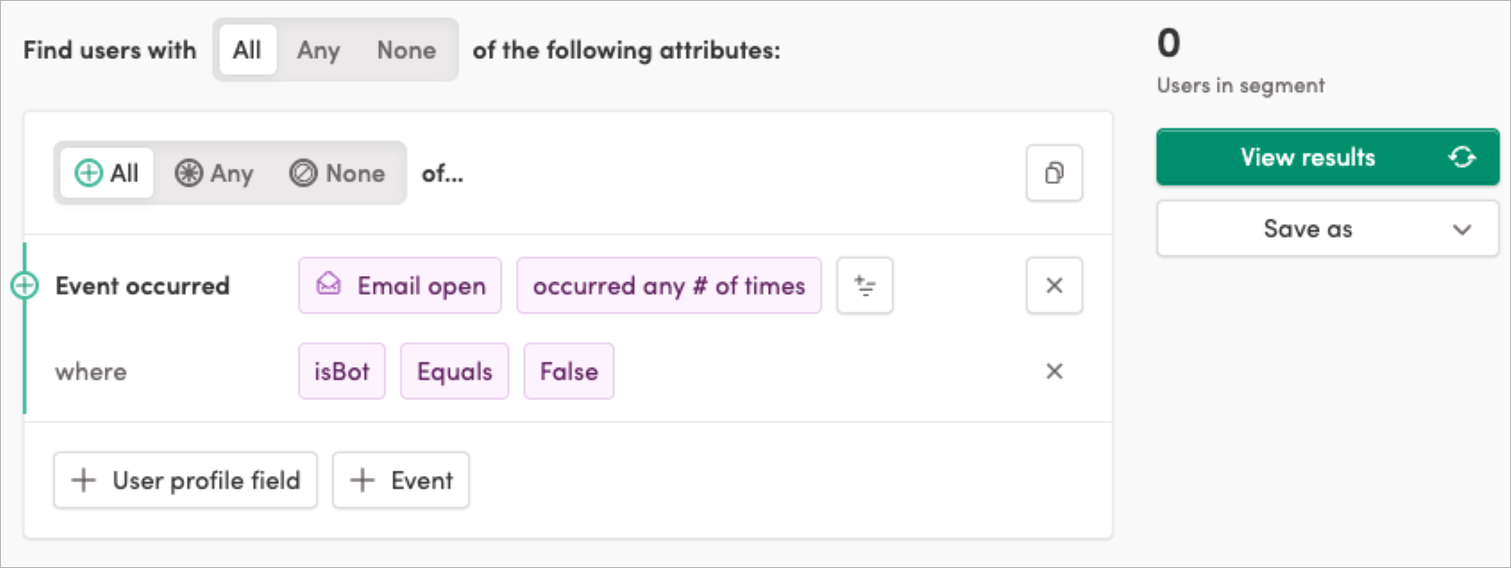 Filter lists for opens by bots