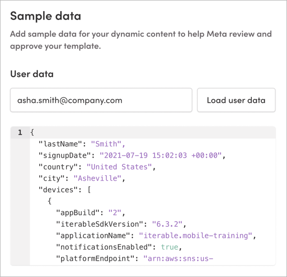 Adding sample data
