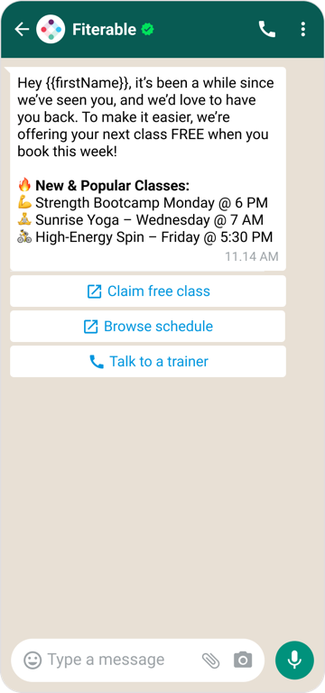 Example business-initiated template