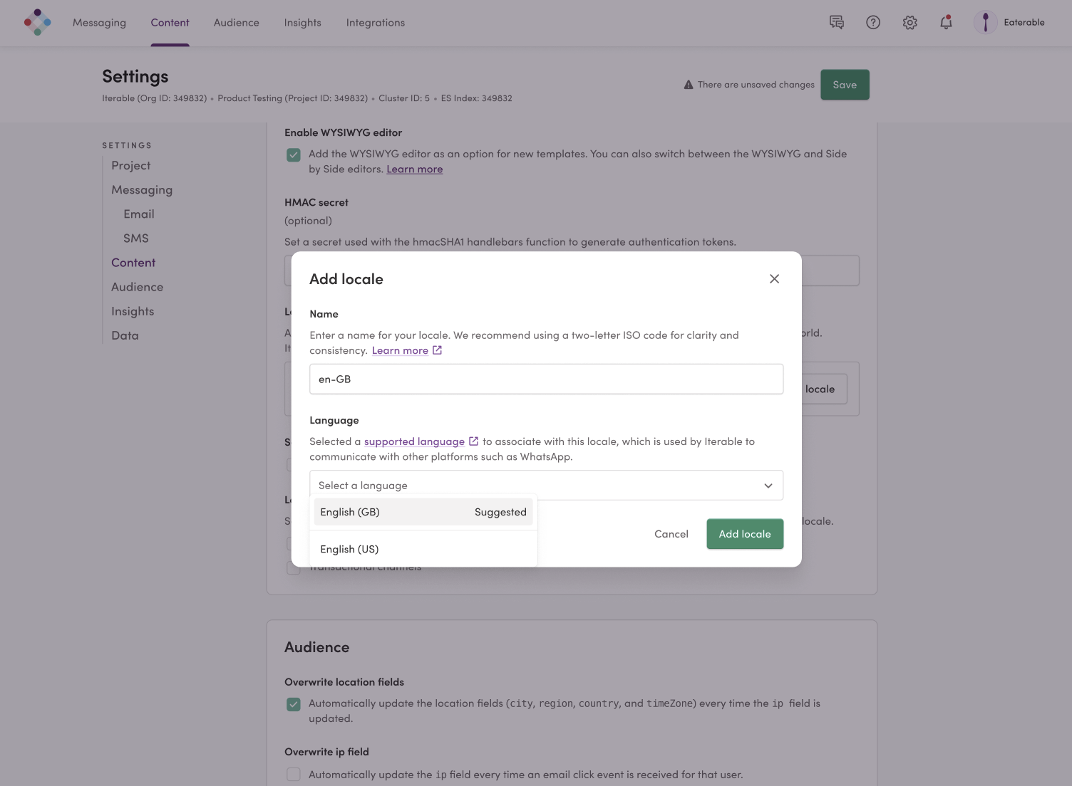 Mapping a locale code to a language