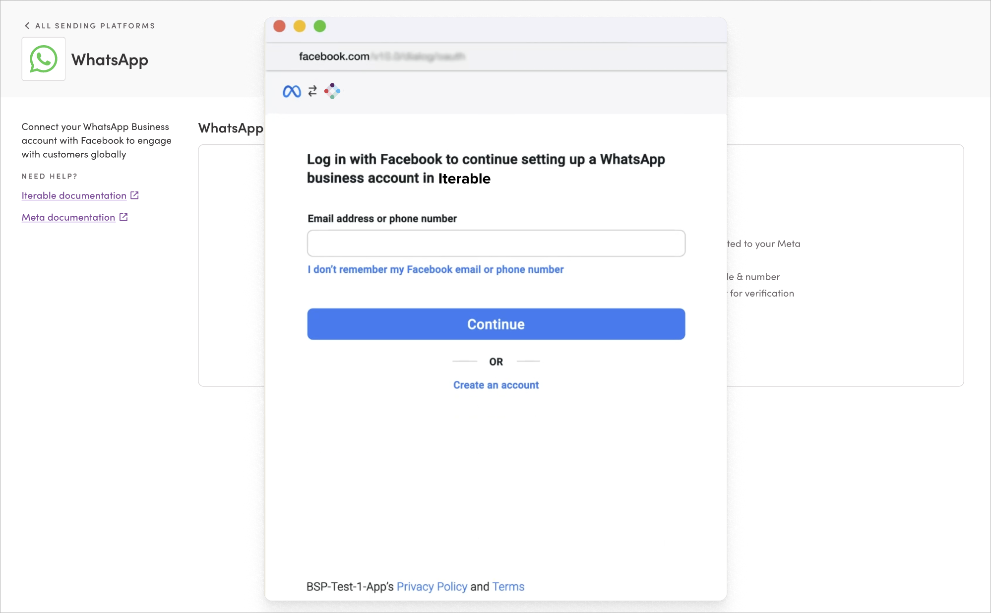 Signing in to Facebook