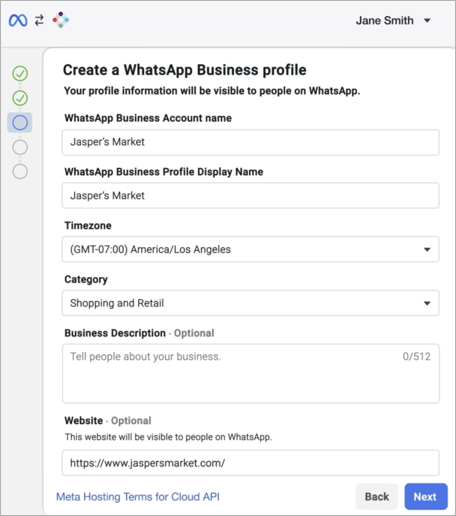 Setting up your WhatsApp Business profile