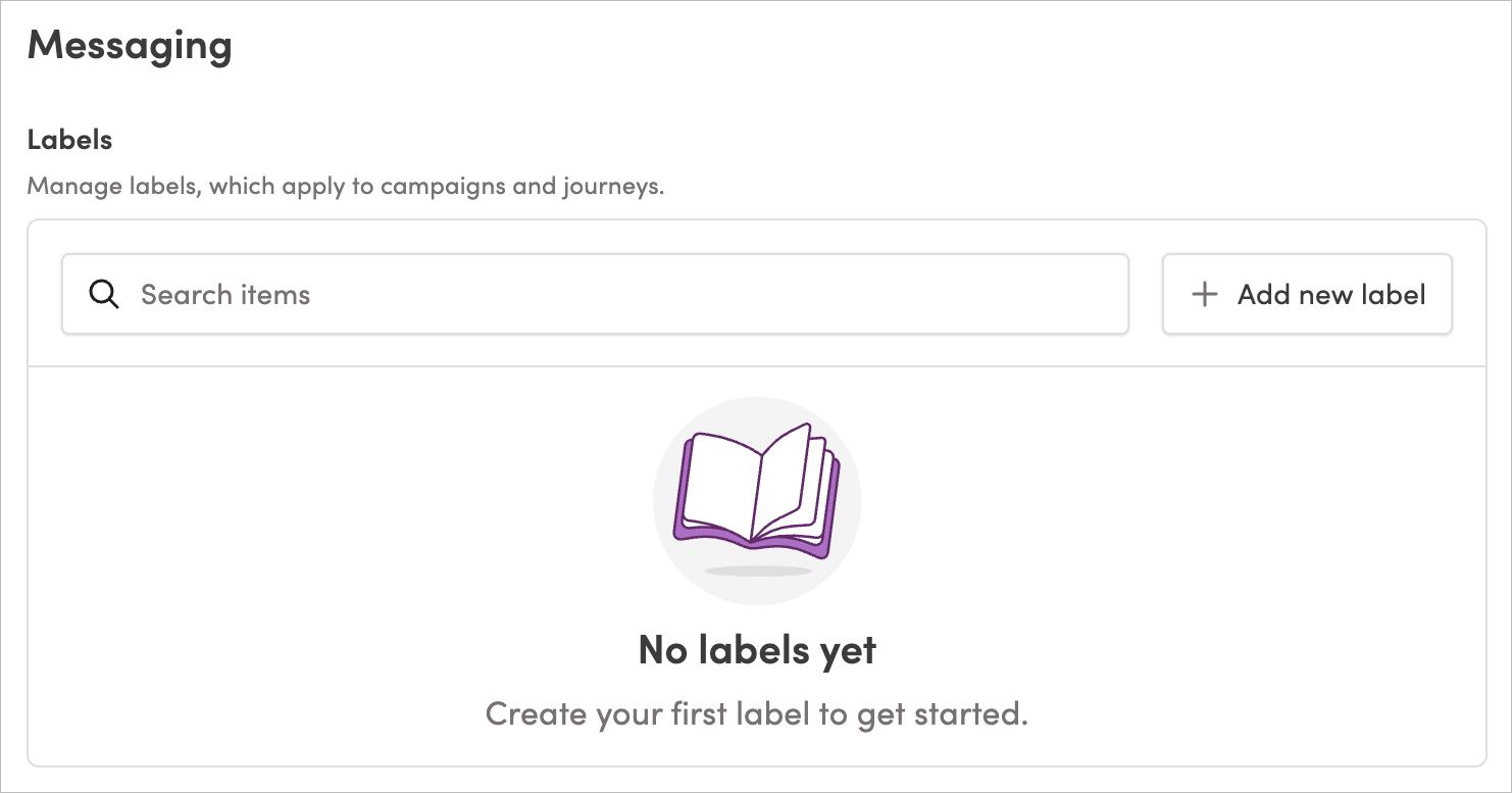Managing labels in project settings