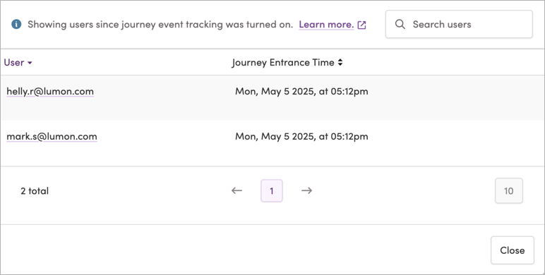 Viewing which users exited a tile