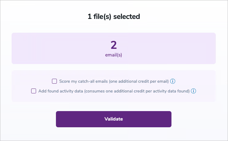 Validating a selected list