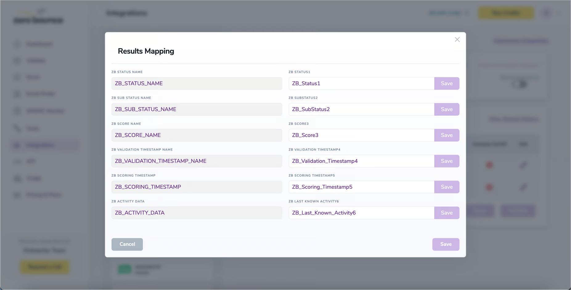 Customizing results field names
