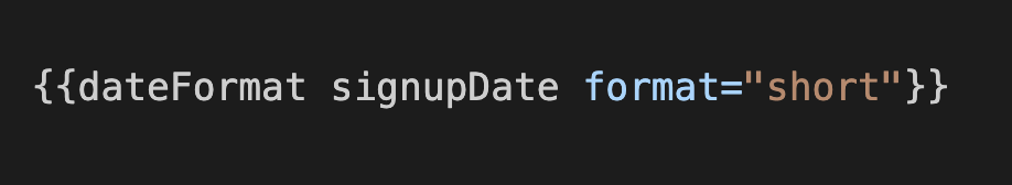 Example short dateFormat helper