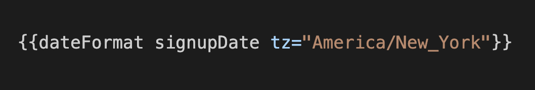 Example tz dateFormat helper