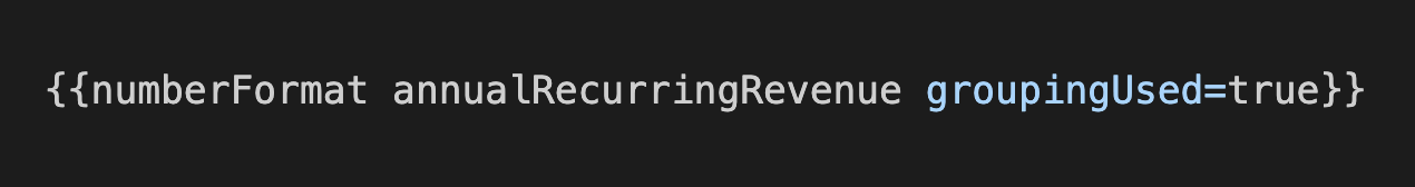 numberFormat groupingUsed helper example