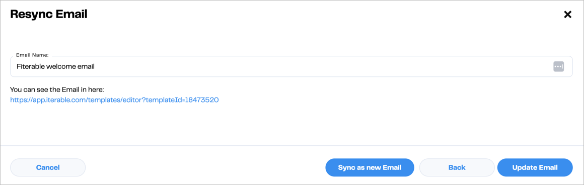 Options for saving an edited template