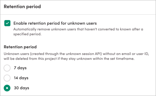 Specifying a retention period