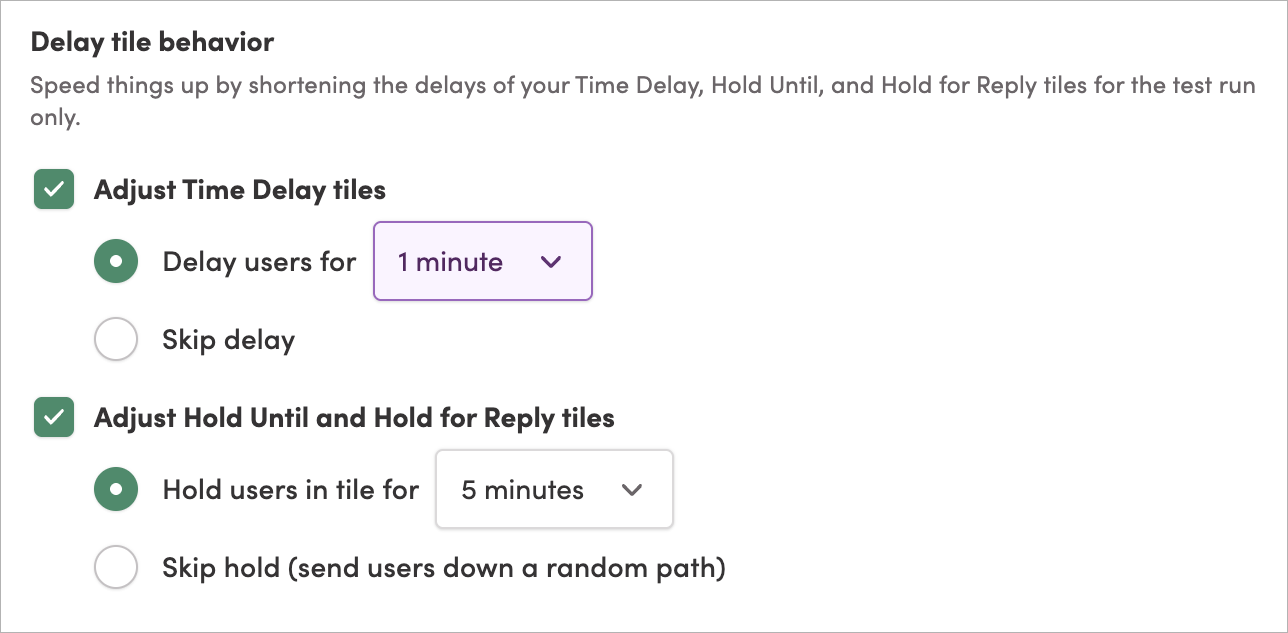 Adjusting delay tile behavior