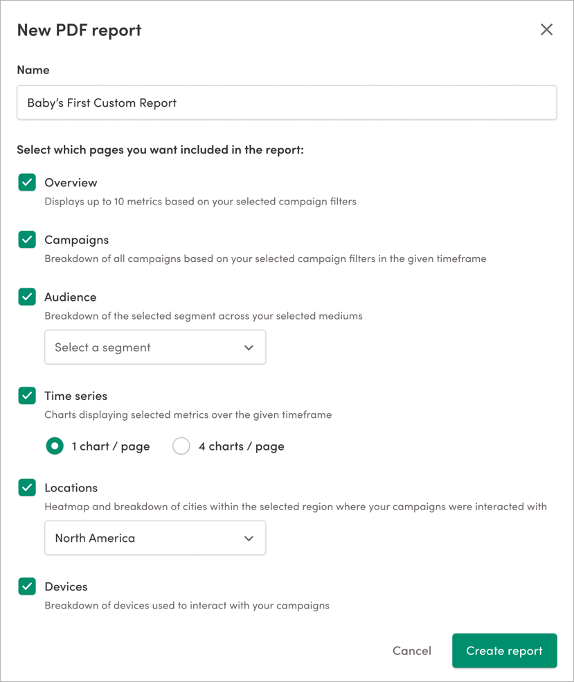 Exporting data to PDF