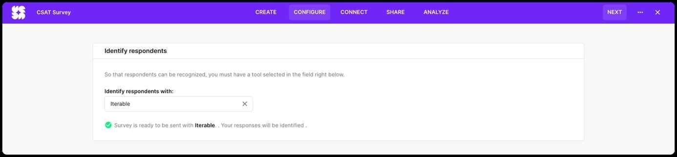 Identifying respondents with Iterable