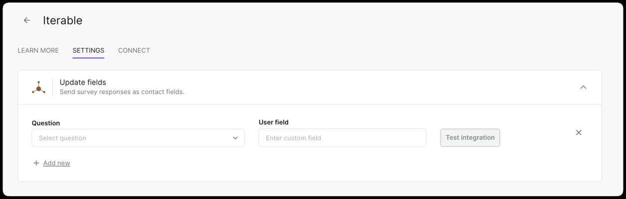 The Update Fields section