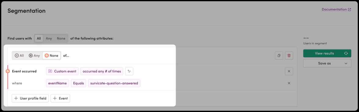 Segmenting users by custom event