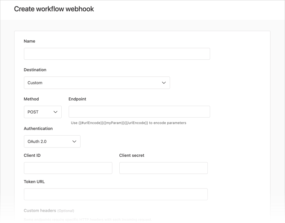Creating a workflow webhook
