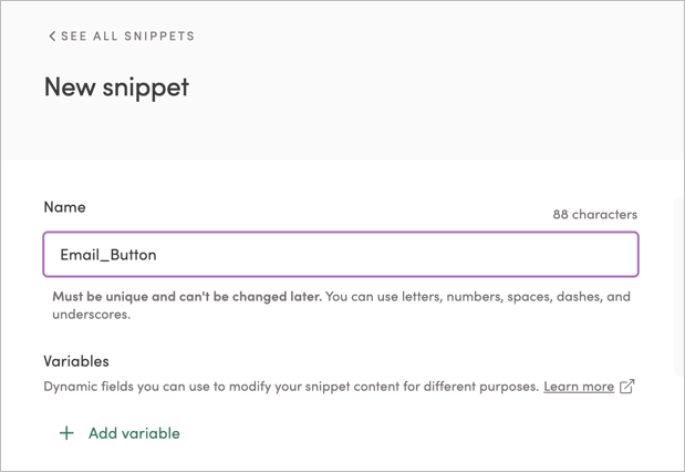 Naming the snippet