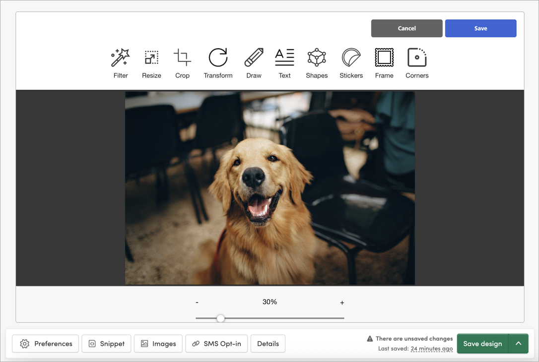 Applying effects to an image