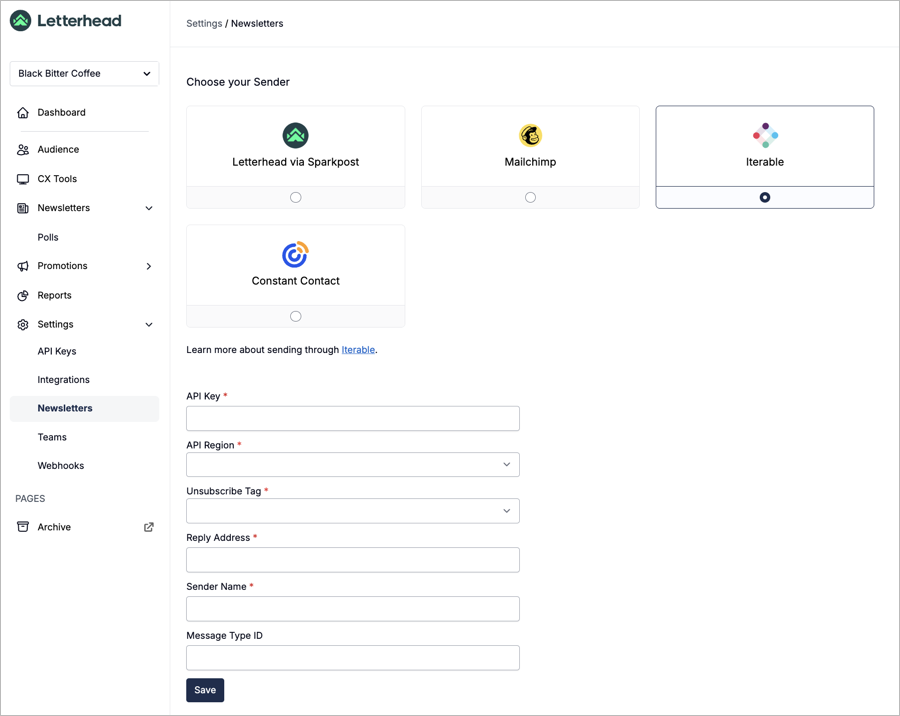 Configuring the integration