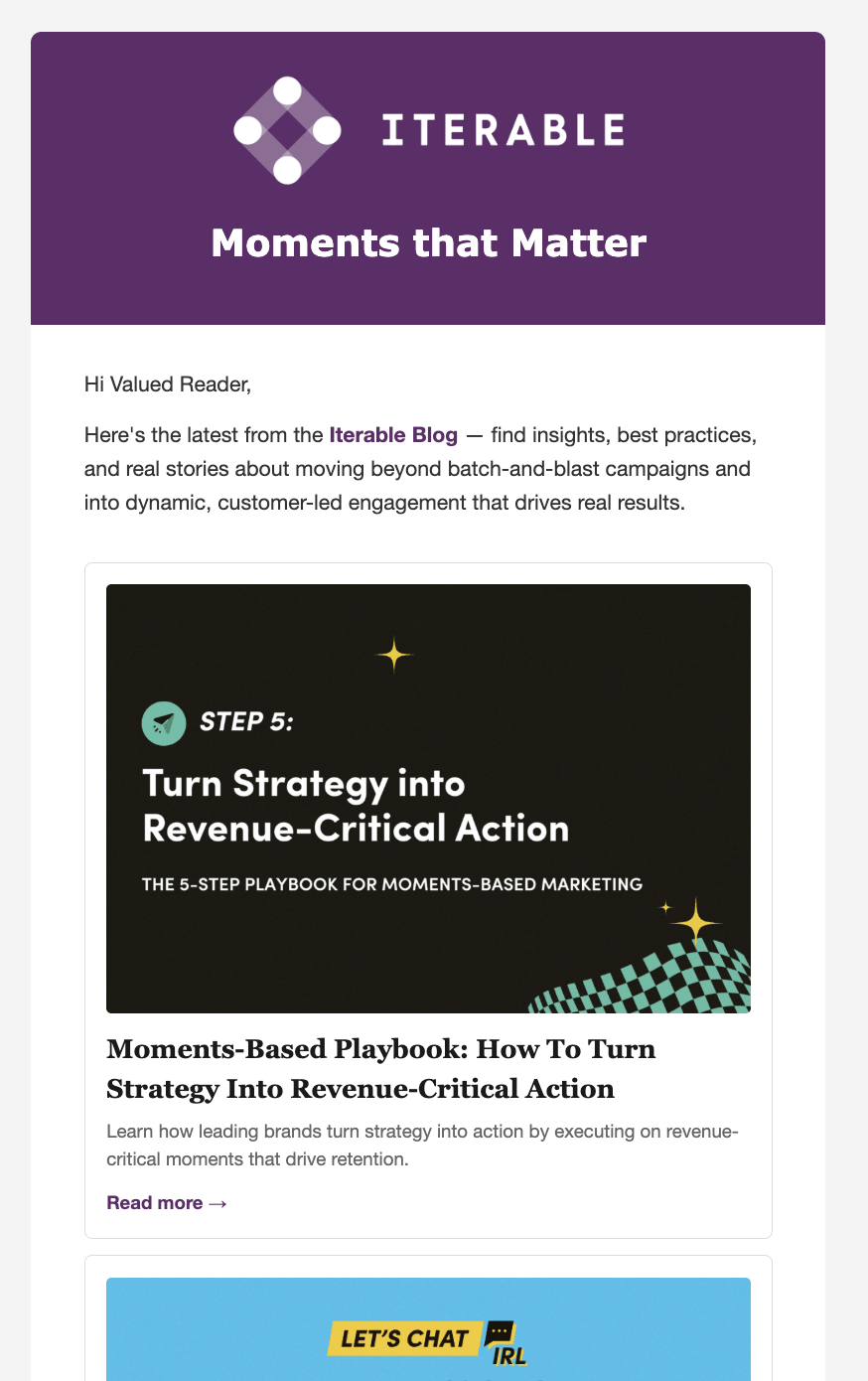 Example template with RSS feed rendered
