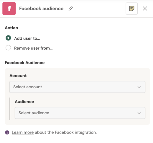 Setting up a Facebook tile