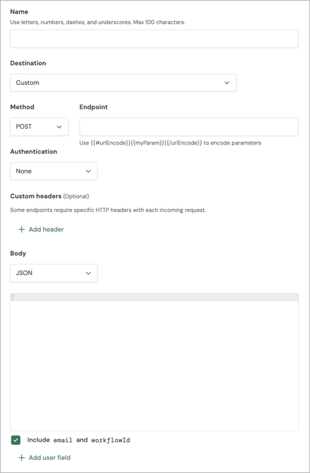 Creating a journey webhook