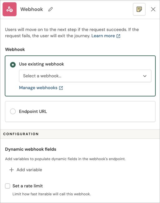 Setting up a Webhook tile